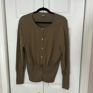 Vintage Geiger Brown Knit Tie waist Cardigan Sweater